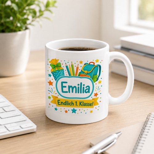 Tasse »Emilia Endlich 1. Klasse!«