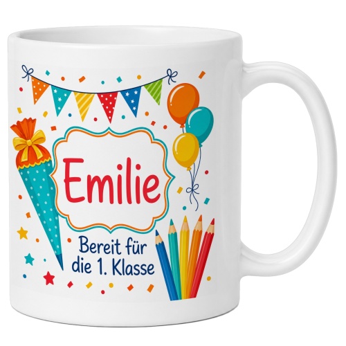 Tasse »Emilie Bereit für die 1. Klasse«