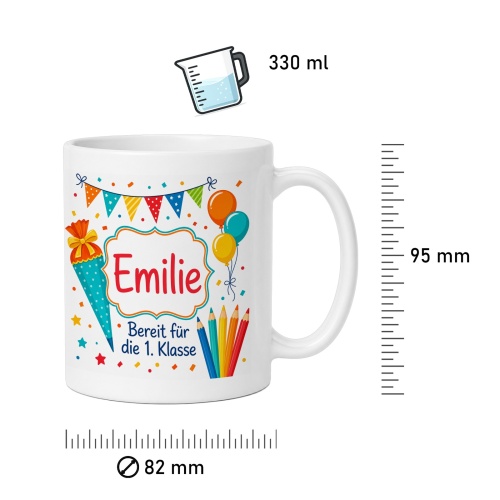 Tasse »Emilie Bereit für die 1. Klasse«