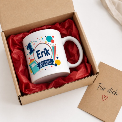 Tasse »1 Erik Jetzt bin ich ein Schulkind!«