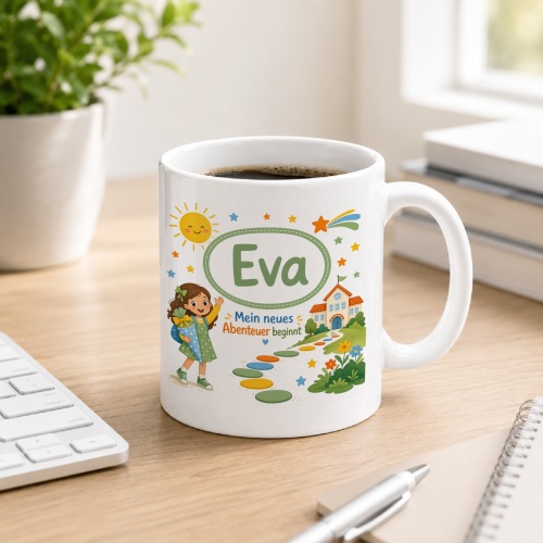 Tasse »Eva Mein neues Abenteuer beginnt«