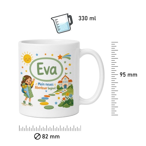 Tasse »Eva Mein neues Abenteuer beginnt«