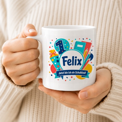 Tasse »Felix Jetzt bin ich ein Schulkind!«