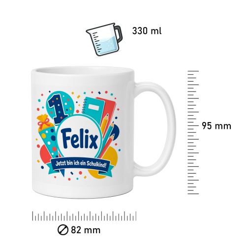 Tasse »Felix Jetzt bin ich ein Schulkind!«