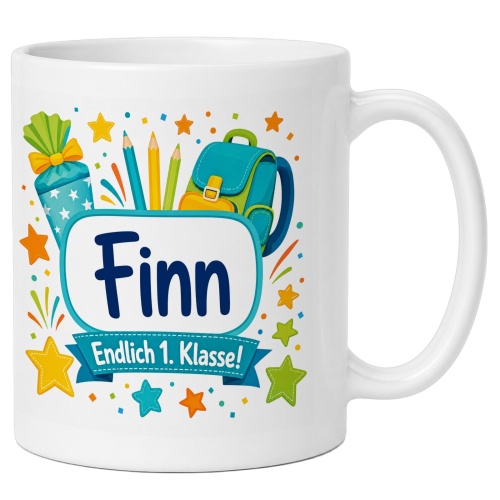 Tasse »Finn Endlich 1. Klasse!«