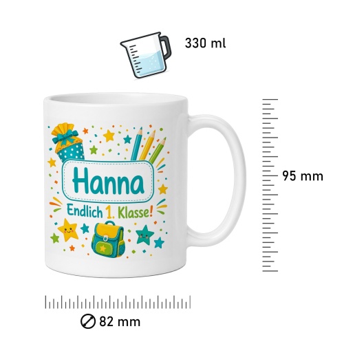 Tasse »Hanna Endlich 1. Klasse!«