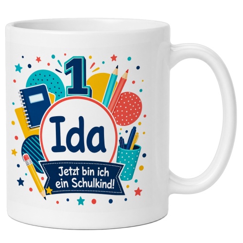 Tasse »1 Ida Jetzt bin ich ein Schulkind!«