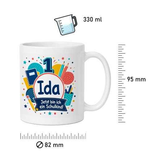 Tasse »1 Ida Jetzt bin ich ein Schulkind!«