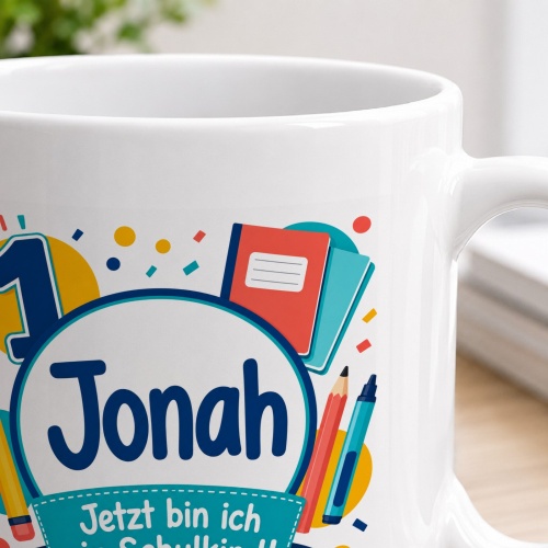 Tasse »Jonah Jetzt bin ich ein Schulkind!«