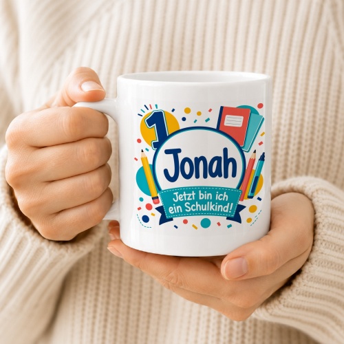 Tasse »Jonah Jetzt bin ich ein Schulkind!«