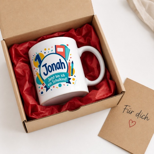 Tasse »Jonah Jetzt bin ich ein Schulkind!«