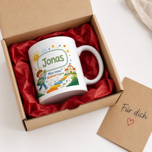 Tasse »Jonas Mein neues Abenteuer beginnt«
