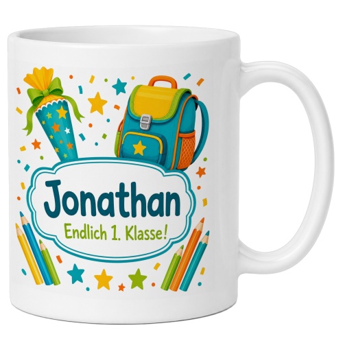Tasse »Jonathan Endlich 1. Klasse!«