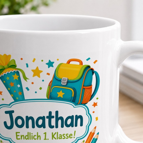 Tasse »Jonathan Endlich 1. Klasse!«