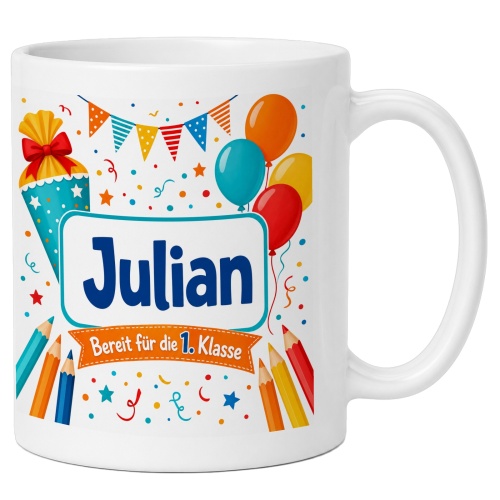 Tasse »Julian Bereit für die 1. Klasse«