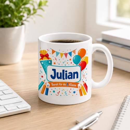 Tasse »Julian Bereit für die 1. Klasse«
