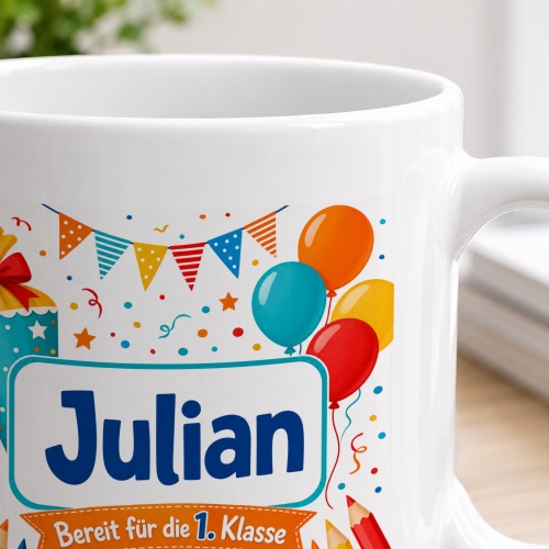 Tasse »Julian Bereit für die 1. Klasse«