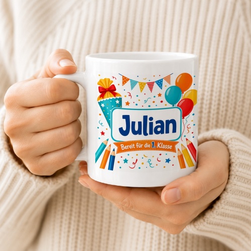 Tasse »Julian Bereit für die 1. Klasse«