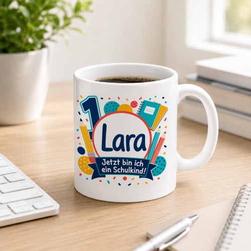 Tasse »Lara Jetzt bin ich ein Schulkind!«