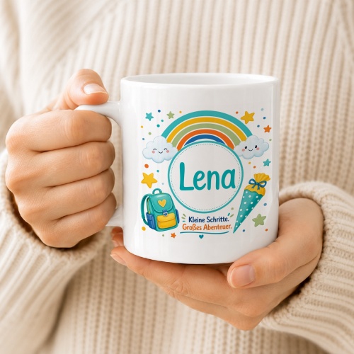 Tasse »Lena Kleine Schritte. Großes Abenteuer.«