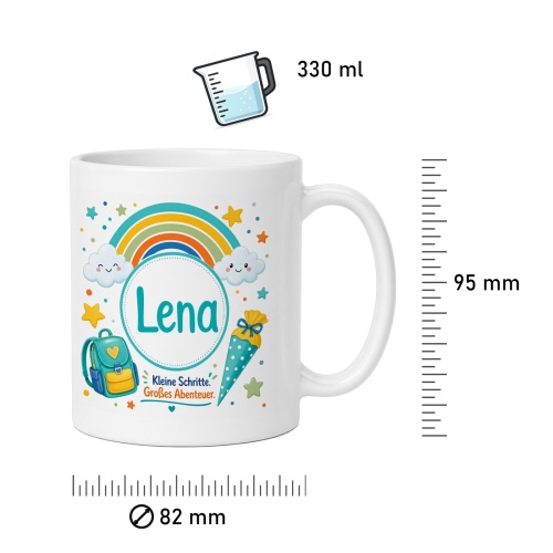 Tasse »Lena Kleine Schritte. Großes Abenteuer.«
