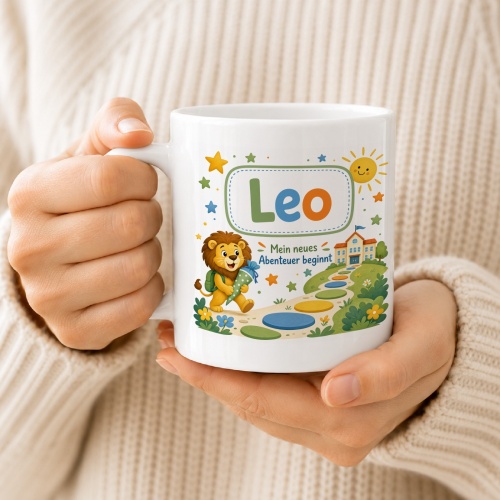 Tasse »Leo Mein neues Abenteuer beginnt«