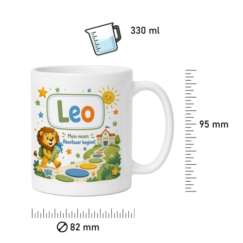 Tasse »Leo Mein neues Abenteuer beginnt«