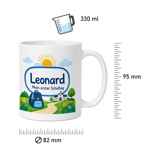 Tasse »Leonard Mein erster Schultag«
