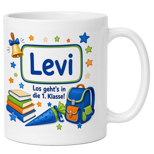 Tasse »Levi Los gehts in die 1. Klasse!«