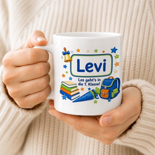 Tasse »Levi Los gehts in die 1. Klasse!«