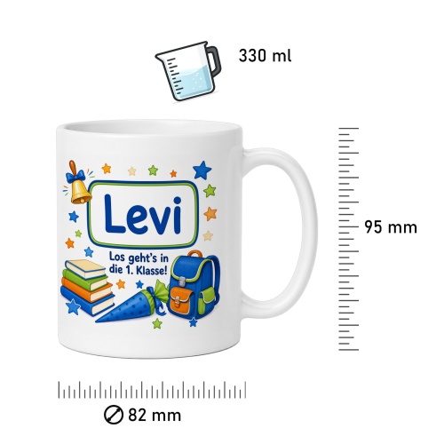 Tasse »Levi Los gehts in die 1. Klasse!«