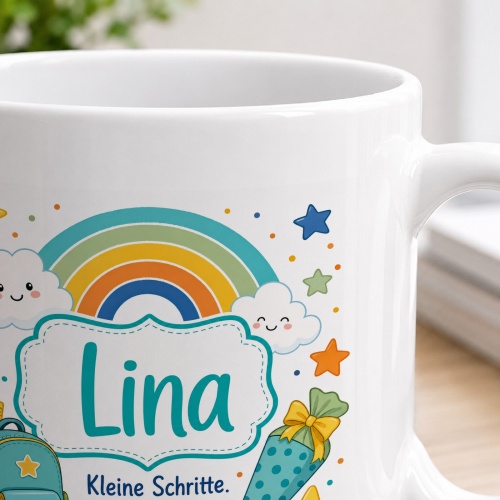 Tasse »Lina Kleine Schritte. Großes Abenteuer.«
