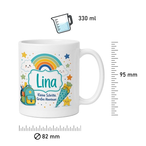 Tasse »Lina Kleine Schritte. Großes Abenteuer.«