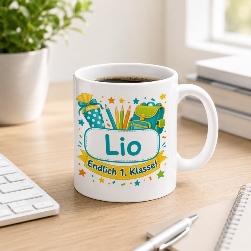 Tasse »Lio Endlich 1. Klasse!«