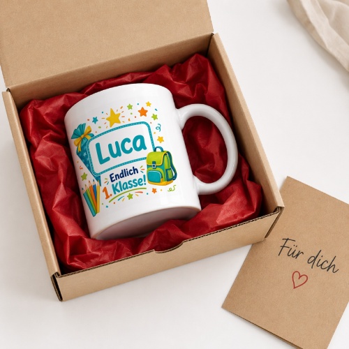 Tasse »Luca Endlich 1. Klasse!«
