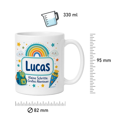 Tasse »Lucas Kleine Schritte. Großes Abenteuer.«