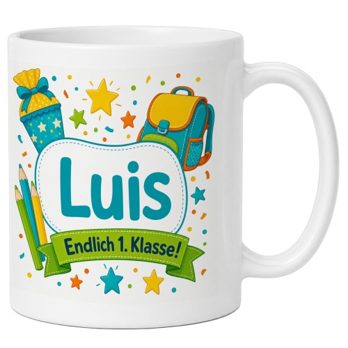 Tasse »Luis Endlich 1. Klasse!«