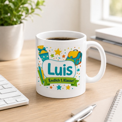 Tasse »Luis Endlich 1. Klasse!«