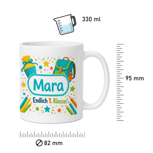 Tasse »Mara Endlich 1. Klasse!«