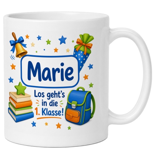 Tasse »Marie Los gehts in die 1. Klasse!«