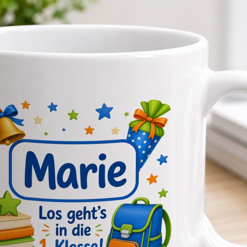 Tasse »Marie Los gehts in die 1. Klasse!«