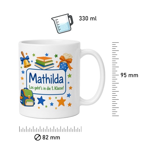 Tasse »Mathilda Los gehts in die 1. Klasse!«