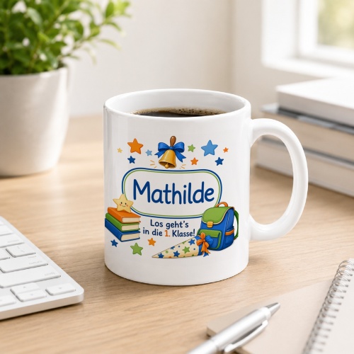 Tasse »Mathilde Los geht’s in die 1....