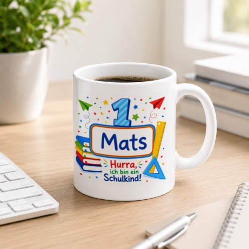 Tasse »Mats Hurra, ich bin ein Schulkind!«