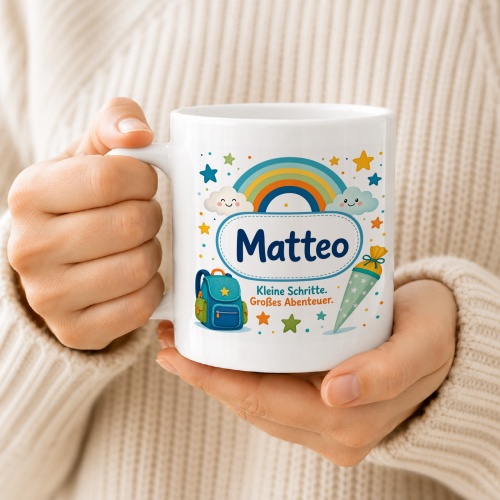 Tasse »Matteo Kleine Schritte. Großes Abenteuer.«