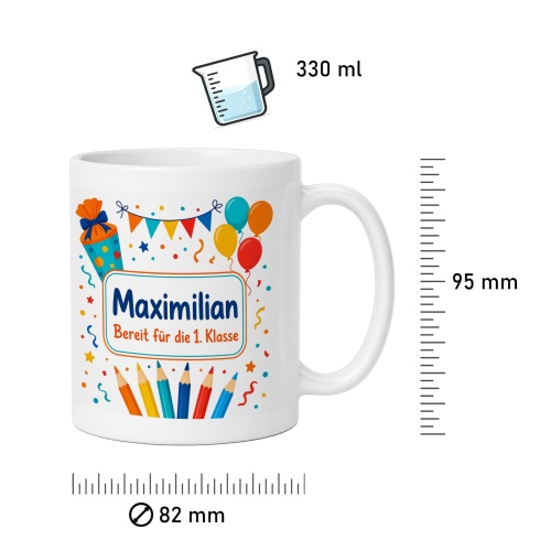 Tasse »Maximilian Bereit für die 1. Klasse«