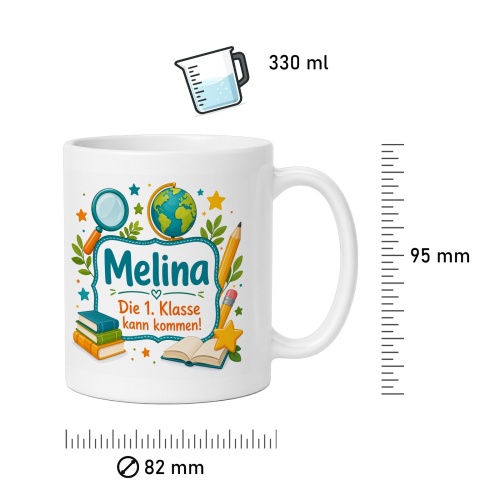 Tasse »Melina Die 1. Klasse kann kommen!«