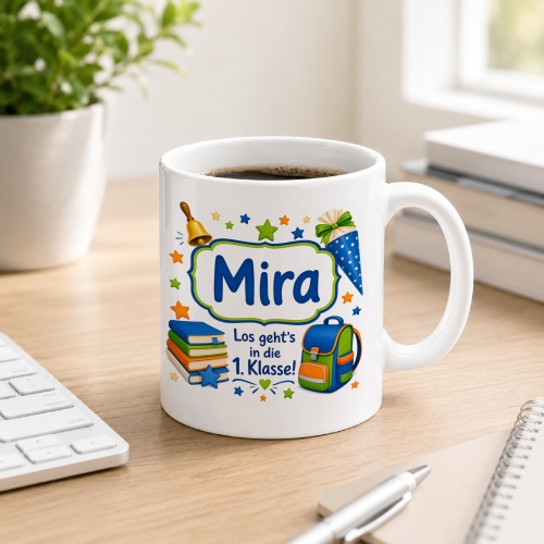 Tasse »Mira Los gehts in die 1. Klasse!«