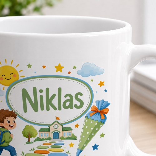 Tasse »Niklas Mein neues Abenteuer beginnt«