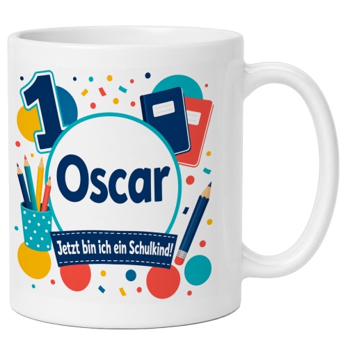 Tasse »1 Oscar Jetzt bin ich ein Schulkind!«